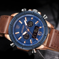 DIVEST Men's Clock Wristwatches Dual Time Casual Sport Quartz Week Display Calendar Luminous Chronograph Male Creative Watch
