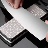 5 in 1 Diamond Sharpening Stone Lapping Plate Rod Knife Scissors Sharpener Double-Sided 400/1000 Grit Kitchen Grinding Tools