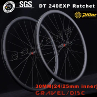 700c 30mm Gravel Cyclocross DT 240 Carbon Road Wheels Disc Brake Pillar 1423 UCI Approved Clincher Tubeless Bicycle Wheelset