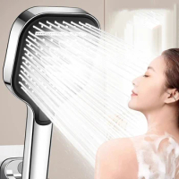 Bath 3 Modes Shower Head High Pressure Saving Water Sprayer Rainfall Spa Nozzle Large Flow Handheld Shower Bathroom Accessories