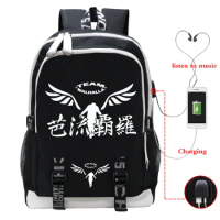 Students Tokyo Revengers Backpacks Unisex Valhalla Print Bookbag College Laptop USB Bagpacks Boys Girls School Bags Mochila Gift