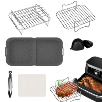 Air Fryer Tray Silicone Mold Baking Tray Airfryer Liners for Oven Dual Basket Air Fryers Kitchen Air Fryer Basket Accessories