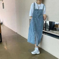 Celana Denim Wanita Gaya Korea – Potongan Lurus Longgar, Nyaman & Modis, Bahan Impor L Biru 1090