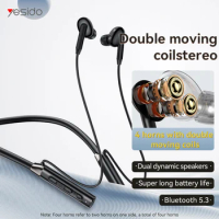 Yesido wireless Earphones Wireless Headphones Magnetic Sport Neckband Neck-hanging Earbuds Wireless Blutooth Headset with Mic