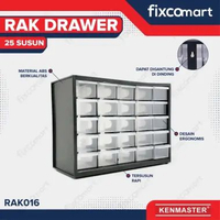 Kenmaster Rak Drawer 25 Susun - Kotak Penyimpanan Partisi Baut Paku Komponen Tools
