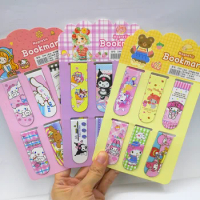6pcs/set Sanrios Cinnamoroll Kuromi Mymelody kawaii Anime Cartoon Magnet Bookmark Reading Book mark Pages Books Readers Supplies