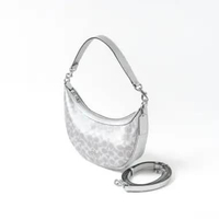 Tas COACH ARIA MONOGRAM METALLIC SILVER HOBO BAG WITH LS 100% ORIGINAL 29X7X14CM