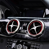 For Mercedes Benz SLK Class R172 SLK250d SLK300 SLK350 AMG BlueEfficiency Car AC Outlet Decoration Ring Stickers Vent Trim Cover
