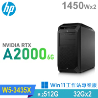 (商用)HP Z8 Fury G5 Tower 工作站(W5-3435X/64G/512G SSD/RTXA2000-6G/1450Wx2/W11P)