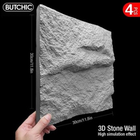 4pcs 30cm House Renovation mushroom stone Brick 3D Wall Panel Non Self Adhesive 3D Wall Sticker Mosaic Tile Waterproof Wallpaper