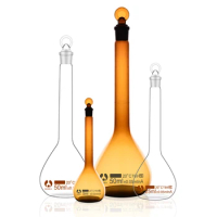 Laboratory Volumetric Flask Transparent Brown Glass Volumetric Flask 5-1000ml Laboratory Long Neck Measuring Flask