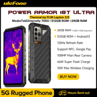 Ulefone Power Armor 18T Ultra 5G Smartphone 512GB ROM +24GB RAM Rugged Phone Thermal ImagingCamera FLIR® 6.58" 120Hz NFC