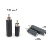 RCA Male Plug to 3.5mm 6.35mm 6.5mm female 3Pole Stereo Female Jack cable connector Adapter 6.35 3.5 Audio M/F audio plug p1