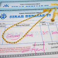 GELANG KAKI MOTIF BIJI LADA TERBARU EMAS MUDA FREE SURA