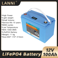 Solar Battery Lithium Ion 12V Custom Rechargeable Lithium Ion Battery Pack 12V 100ah Lithium Iron Phosphate