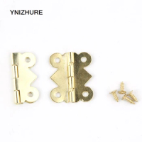 50pcs YNIZHURE 25mm x20mm 4 Holes Bronze Butterfly Jewelry Gift Wine Box Wood Dollhouse Door Hinge