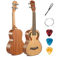 Ukulele Picea Asperata Englemann Spruce 23 26 Inch Mini Hawaiian Guitar Acoustic Electric Concert Tenor 4 Strings Ukelele