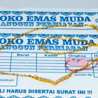 KALUNG PUJI EMAS ELEGAN PERHIASAN WANITA DEWASA BERLAPIS EMAS MUDA FREE SURAT DARI TOKO paliing lari