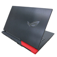 【Ezstick】ASUS ROG Strix G17 g713 G713QE 黑色卡夢紋機身貼(含上蓋貼、鍵盤週圍貼)