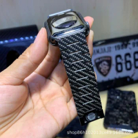 Carbon fiber Case+Strap For Apple Magnetic Watch band 45mm 44mm 40mm 42mm 41mm 38mm iwatch Watchband Apple Watch Band 7/6/5