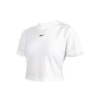 NIKE 女短版休閒短袖T恤-上衣 休閒 FB2874-100 白黑
