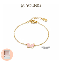 YOUNIQ BFLY Pink Butterfly 18K Gold Titanium Bracelet for Kids Bracelet
