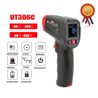 UNI-T UT306C UT306S Infrared Thermometer Industrial Digital Display Temperature Measuring Gun Electronic Thermometer,New.