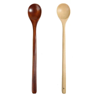 Long Handle Wooden Spoon Stirring Spoon Fondue Wooden Spoon 12.9 Inch Log Accompanying Spoon Large Lacquer Accompanying Spoon