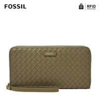 送禮首選★FOSSIL Jori 手環帶拉鍊式RFID防盜編織長夾-沼綠色 SWL2643376【美國時尚品牌】 附防塵袋+提袋【全館滿額折價★跨店APP下單最高20%點數回饋】