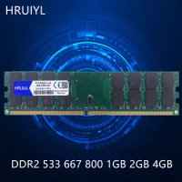HRUIYL Desktop Memory DDR2 1GB 2GB 4GB 1.8V Dual Channel Memory Sticks 533 667 800MHZ PC2-4200 5300 6400 PC Motherboard Memoria