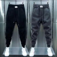 Men Pants Men Trousers Cozy Men's Winter Sweatpants Elastic Waist Soft Warm with Pockets Ideal for Casual Fitness Sports