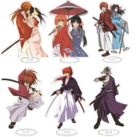 New Anime Rurouni Kenshin Figures HIMURA KENSHIN Acrylic Stands Plate Desk Decor Standing Sign Fans 