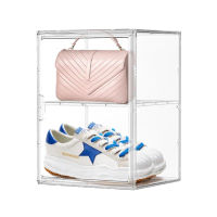 【HaRu日春生活】超大透明收納盒-雙層6入(包包收納 展示盒 鞋盒 鞋櫃 公仔盒 植物溫室箱)