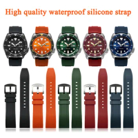 Quick Release Silicone Strap 20mm 22mm 24mm For Seiko 5 Mido Omega Seamaster Rubber Watch Band Waterproof Sports Belt Bracelets