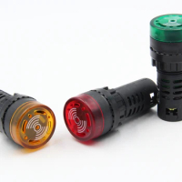220V 22mm Hole Size LED Indicator Light Buzzer with flashing lights 1PCS