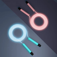 LED Glowing Jump Rope Skipping Ropes for Kids Adult Adjustable Skip Rope Portable Fitness Sports Equipment Exercise at Home