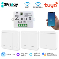 IsFriday Smart WiFi Switch Tuya Smart Home 433MHz Wireless Switch For Lighting Voice Control Work With Google Home Alexa Alice