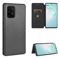 For Samsung Galaxy S10 Lite Case Luxury Flip Carbon Fiber Skin Magnetic Adsorption Case For Samsung S10Lite Phone Bags
