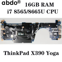 For Lenovo ThinkPad X390 Yoga Laptop Motherboard. 18729-1 448.0G105.0011 with i7 8565/8665U CPU 16GB-RAM tested 100% working
