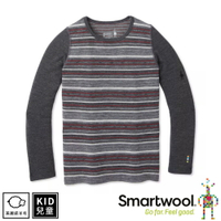【SmartWool 美國 孩童NTS 250印花長袖衫《炭灰/紅》】SW016122/長袖衛生衣/內層衣