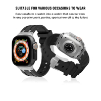 Fluoroelastomer Strap For Apple Watch Band Ultra 49mm 45mm 44mm 42mm 41mm 38mm sport Watchband iwatch Serise 8 7 6 5 bracelet SE