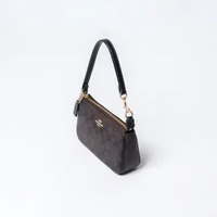 Tas COACH MONOGRAM DARK BROWN BLACK GHW HOBO BAG 100% ORIGINAL 19X11X5CM