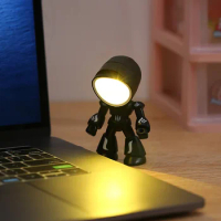 Mini Table Lamp Cute Robot Hero Led Desk Night Light Bedroom Study Reading Book Lamps Night Light Eye Protection Bedside Lights