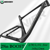 Carbon Frame MTB 29 Mountain Bike Hardtail Frames 148 12mm Thru Axle BOOST 29er 2.45 Inch MTB Bicycle Frame