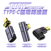 【SHOWHAN】USB4 140W 40GBps Type-C帶燈磁吸鋁合金轉接頭(高速快充/資料傳輸/散熱佳)