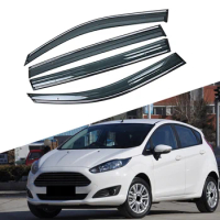 For FORD Fiesta Hatchback 2009-2017 Car Window Sun Rain Shade Visors Shield Shelter Protector Cover Frame Sticker Accessories