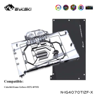 Bykski Water Cooler Serve For Colorful iGame Geforce RTX 4070Ti VGA Cooling Block With Backplate,N-IG4070TIZF-X