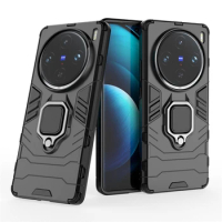 For Vivo X100 Pro Case for Vivo X100 Pro Cover Shell Bumper Capa Para Finger Ring Kickstand Hard Back Phone Case for X100 Pro 5G