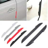 4Pcs Car Side Door Edge Protector Protective Strip Scrape Guard Bumper Guards Handle Cover 3D Sticker Car Styling Exterior Trim
