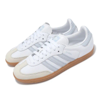 【adidas 愛迪達】休閒鞋 Samba OG W 女鞋 雲白 光暈藍 復古 生膠底 經典 德訓鞋 愛迪達(IE0877)